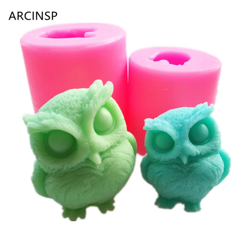 

New Cute Owl Silicone Soap Molds 3D DIY Bevel Head Owl Candle Mold for Soap Candle Making DIY Gift for Friends Xmas Home Decor