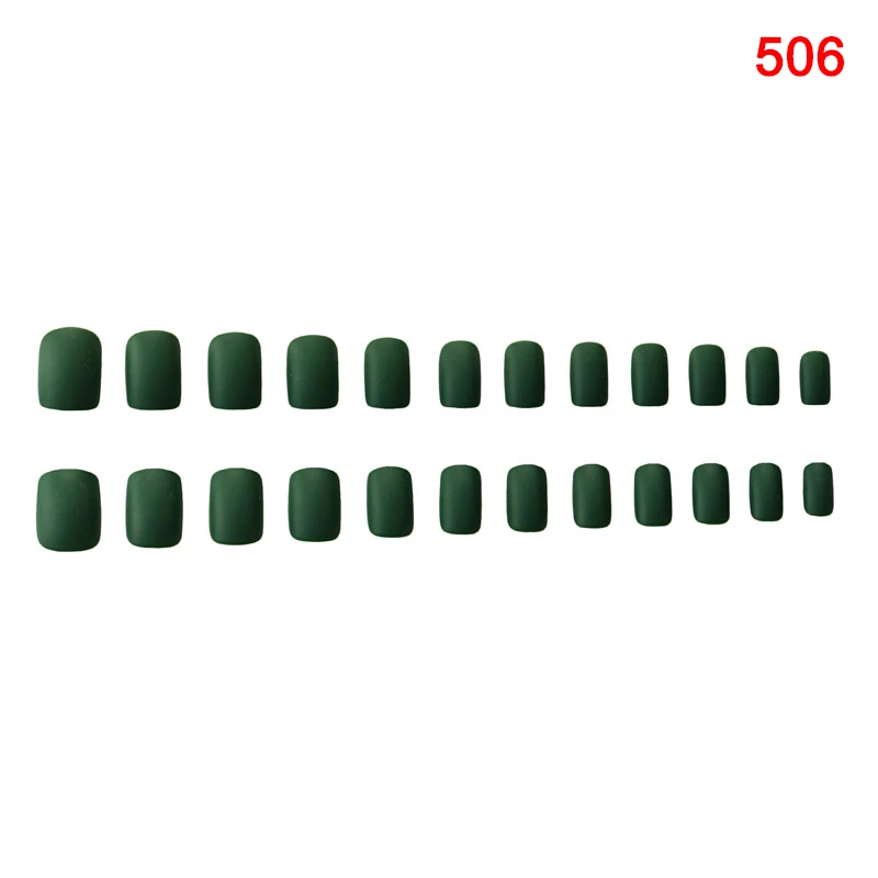 High Quality Fashion 24pcs Detachable Wearable Matte False Nails Full Cover Short Style Candy Color Fake Nail LVS88 - Цвет: 506
