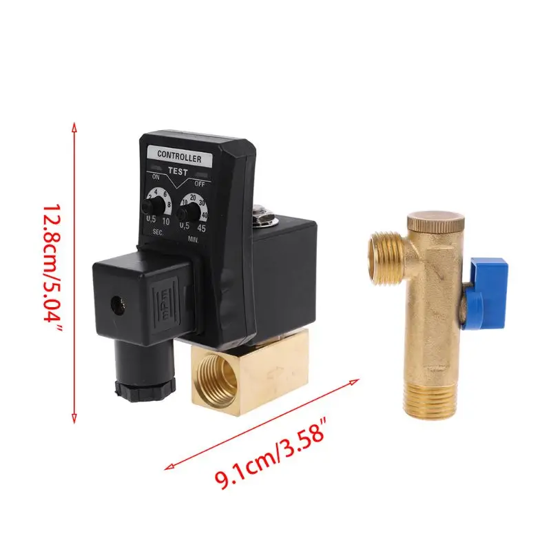 AC 220V 1/2 дюйма электронный Timed 2 Way воздушный компрессор газовый бак автоматический сливной клапан