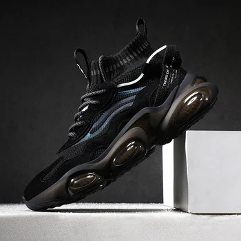 

New Trendy Breathable Running Shoes for Men High Top Thick Sole Sneakers Fitness Sport Shoes Outdoor Walking Jogging Zapatillas