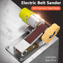 110V-220V Mini Electric Belt Machine DIY Sander Polisher Adjustable Speed Portable Mini Electric Belt Sander With 10PCS Belt