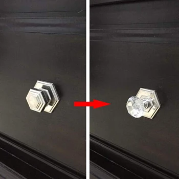 

30mm Handles Crystal Glass Shape Design Knob Cupboard Drawer Pulls Door For Kitchen Cabinet Wardrobe Handles Hardware