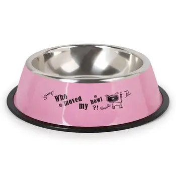 

Pet Bowl Stainless Steel Cute Printed Antiskid Cat Feeder Bowl Dog Food Bowl