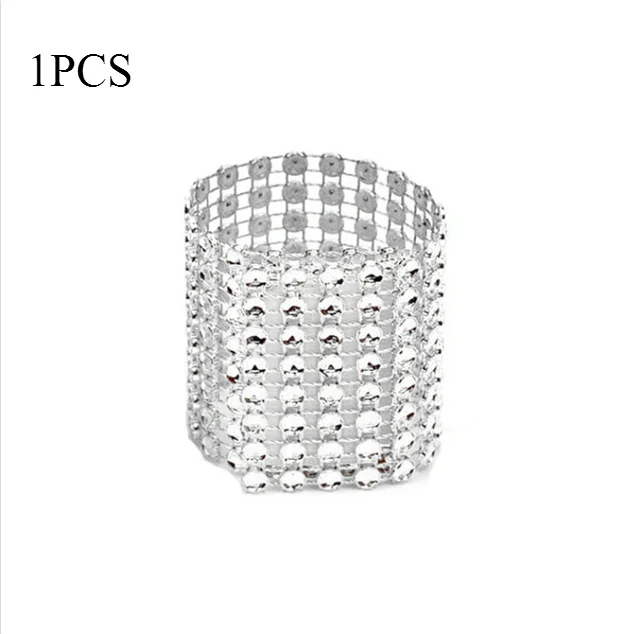 1PC Европейские кольца для цветов и салфеток, серебряная сетка для украшения стола, чехлы для свадебной вечеринки с застежкой, принадлежности для отелей, держатель для подгузников - Цвет: 1PC