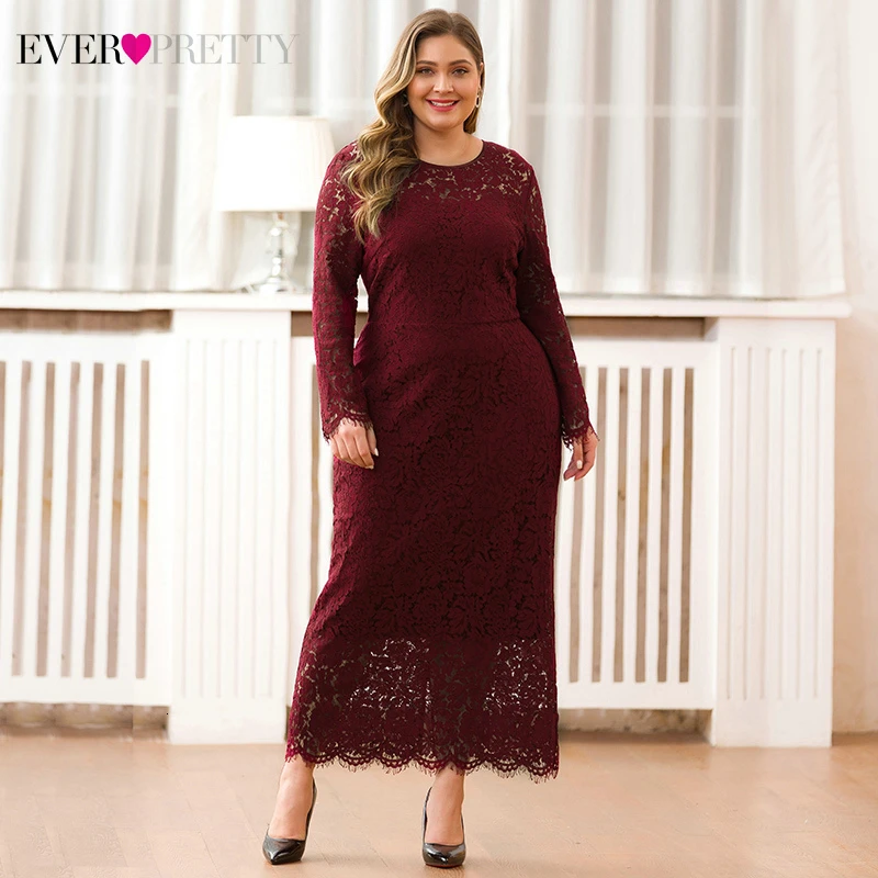 Кружевные вечерние платья-русалки Ever Pretty элегантное кружевное платье с круглым