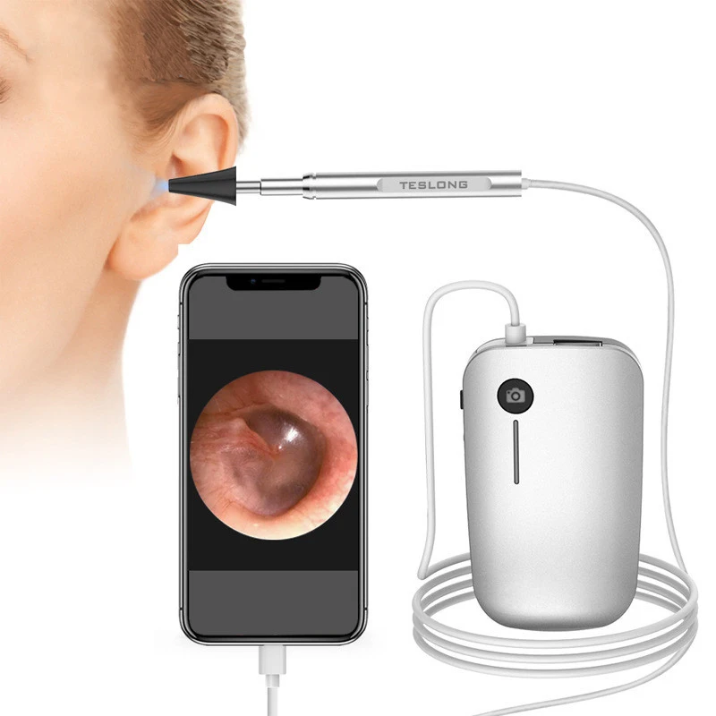 

4.3mm Lens USB Ear Endoscope Kids Waterproof Otoscope DIY Household Ears Cleaning Spoon