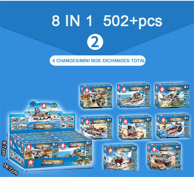 1000+ PCS Military Warship Navy Aircraft Army Figures Building Blocks LegoINGlys Army Warship Construction Bricks Children Toys