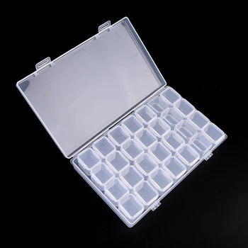 

Clear Plastic 28 Slots Adjustable Jewelry Storage Box Case Craft Organizer Beads jewelry packaging display sundries storage