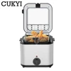 CUKYI Household/Commercial Electric Fryer 2.5L Frying Machine French Fries Maker Deep Oven Fried Chicken Grill BBQ Tool 110/220V 3