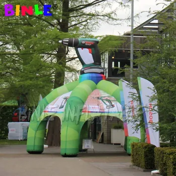 Cheap Five Legs Advertising Outdoor Promotion Of Inflatable Electric Drill Spider Dome Tent With Printing For Event Display