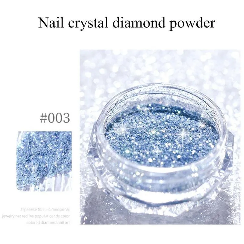 8 Colors Nail Crystal Diamond Powder Rainbow Color Glitter Shiny Pigment Holographic Glass Micro Drill Nails Art Decoration