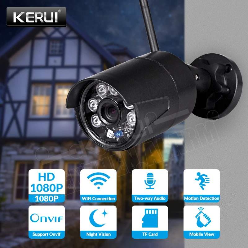 Наружная водонепроницаемая IP камера KERUI 1080P Full HD с Wi Fi видеонаблюдения для дома