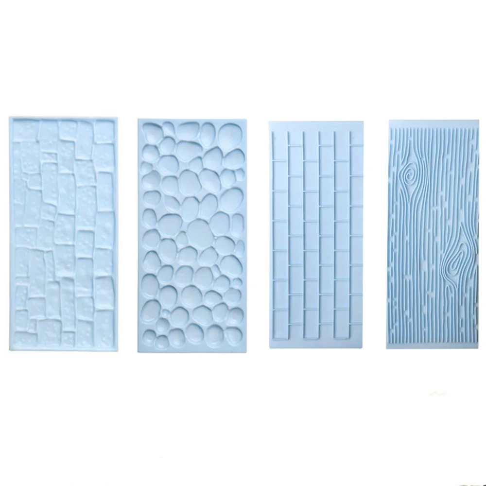 Tree Bark Brick Wall Bakeware Tools Food Grade Silicone Texture Kitchen Accessories Cake Decorating Fondant Mold 2pcs/set baking tool,baking accessories