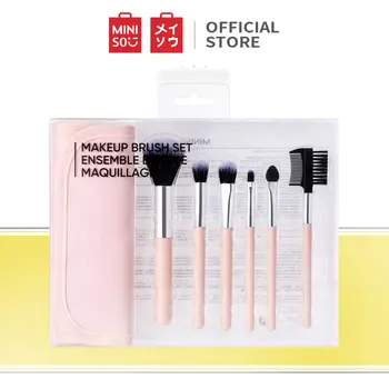 

MINISO Makeup Brush Set 7PCS Foundation Brush Set for Face Makeup, Pale Turquoise