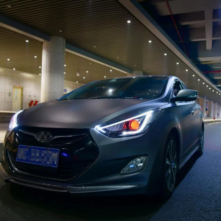 VLAND завод для автомобильных головных ламп Elantra светодиодные фары 2012 2014 2015 с DRL