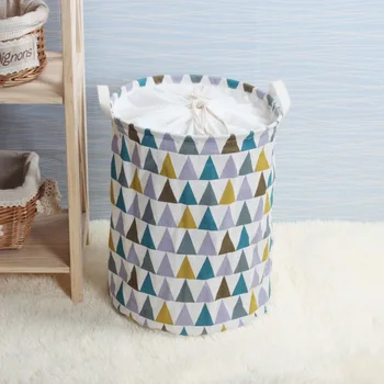 

Laundry Basket with Handle Collapsible Washing Basket Decorative Cotton Organizer Container Toy Boxes Laundry B6B80B13