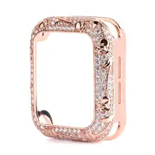

Armor Copper Protective Case for Apple Watch 7 Series 6 SE 5 4 3 Carved Diamond Cover Bumper for Iwatch 41mm 45mm 40mm 44mm 42mm