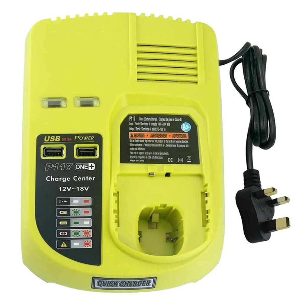 

2020 New Li-ion NiCad Battery Charger P117 For Ryobi 12V-18V One+ Plus P104 P108 USB 21 X 15 X 8.5 Cm