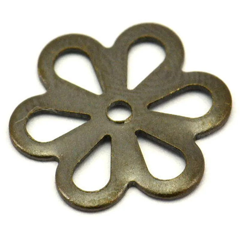 

100 pc..Antique Brass Flower Bead Caps, -Connectors,- Charms,- Pendants,(12mm) Pen 121