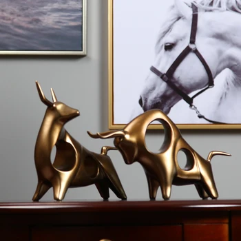 

Simple Modern Money Cow Small Ornaments Xuanguan TV Bookcase Office American Home Wine Cabinet Decoration Creative