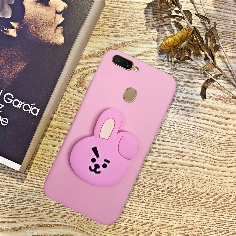 4 Матовый 3D милый силиконовый чехол-держатель для OPPO Realme 3 1 5 Pro X Reno 2, мягкие чехлы с принтом из мультфильма - Цвет: 4