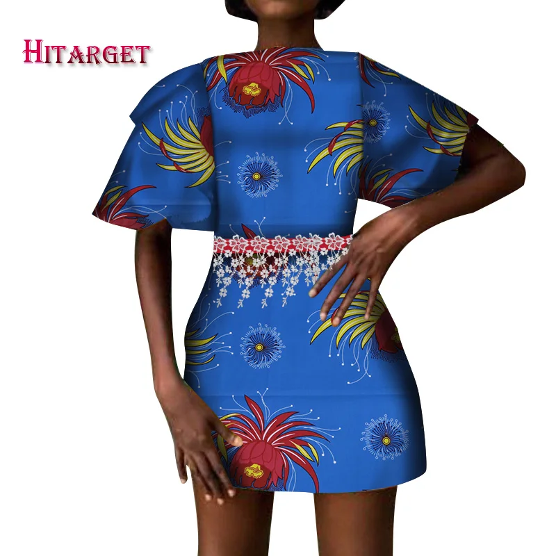 5 Hitarget женское платье в африканском стиле dashiki сексуальные платья для женщин Анкара восковая печать короткий рукав платье для женщин одежда WY4862 - Цвет: 5