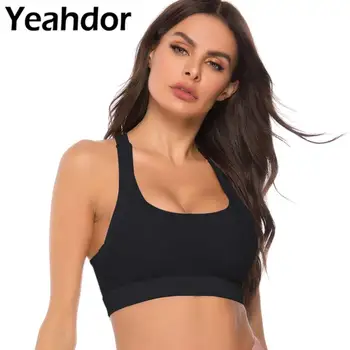 

Sports Bra High Impact Breathable Top Women Crossover Strappy Padded Sports Bra for Fitness Running Gym Seamless Crop Sport Bra
