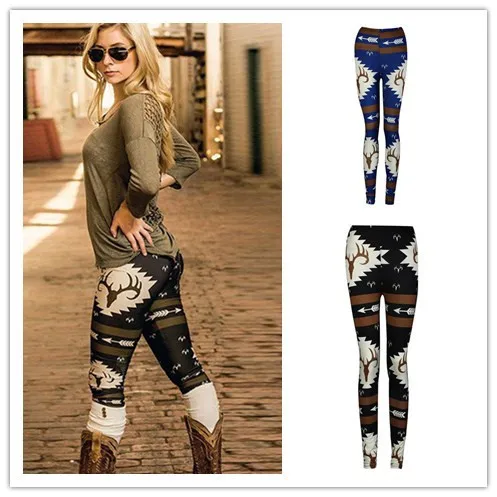 SAGACE модные женские обтягивающие брюки стрейч с принтом спортивная одежда для