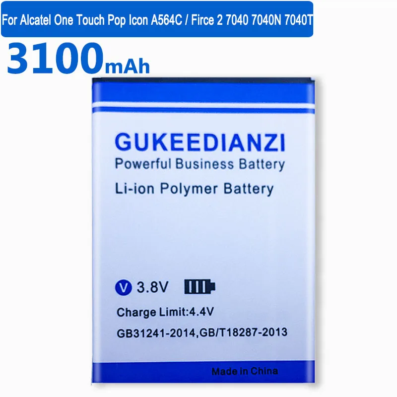 GUKEEDIANZI 3100 мАч сменная батарея TLI020F2 для Alcatel One Touch Pop Icon A564C/Firce 2 7040 7040N 7040T батареи