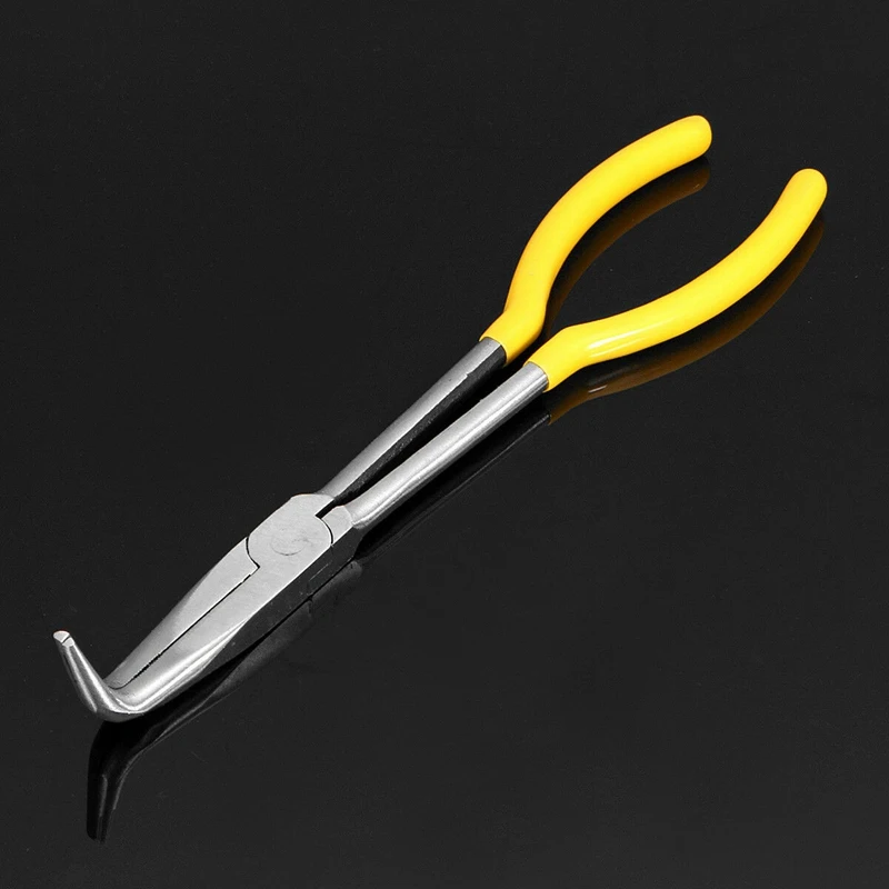 5 Pcs 11 inch Degree Ring Shape Long Needle Nose Pliers Straight Bent Tip Mechanics Repair Tools Set