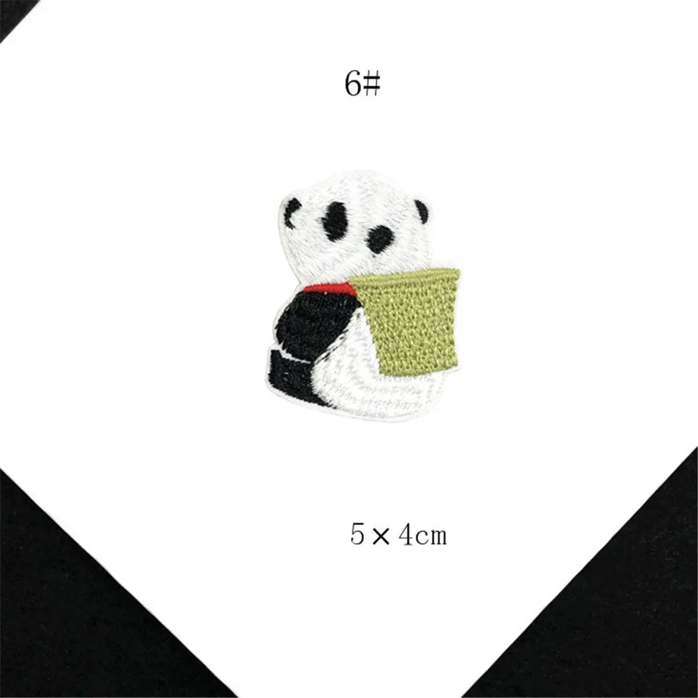 Maxsin 10 개/몫 자수 동물 스티커 아이언 청바지 의류 귀여운 작은 팬더 패치 의류 Applique DIY 액세서리