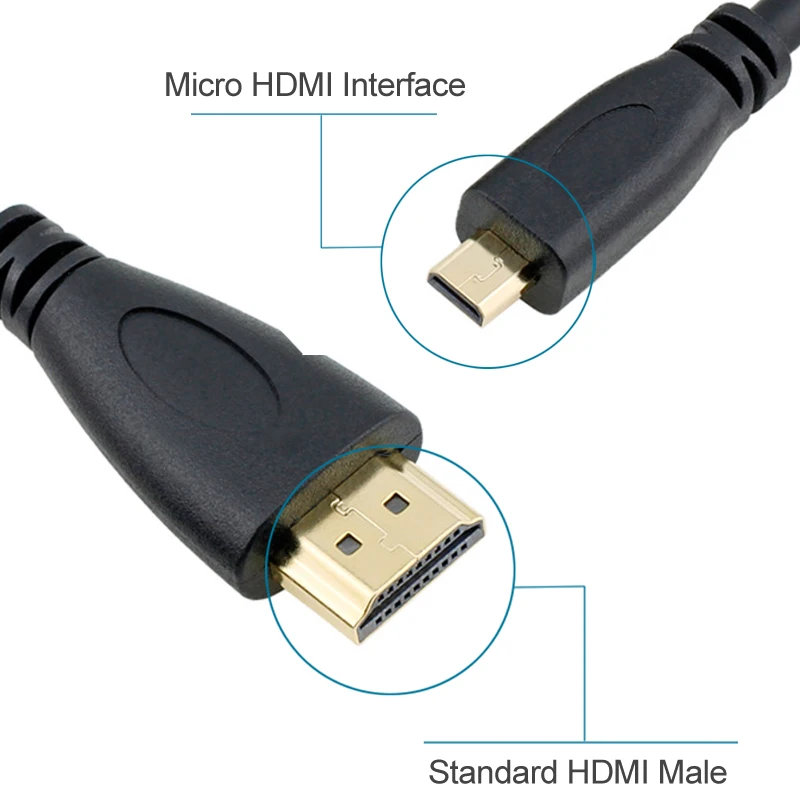 Micro HDMI к HDMI папа-папа адаптер конвертер кабель 1080P Full HD V1.4 Micro HDMI(тип D) к HDMI(тип A) кабель