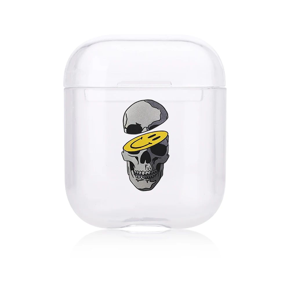 Модный ретро череп для Apple Airpods1/2 чехол Роскошный прозрачный Bluetooth наушники защитный чехол для Airpods мягкий чехол s - Цвет: I203363