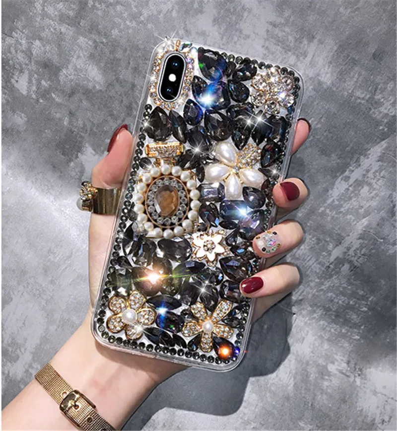 LaMaDiaa 3D жемчужный кристалл флакон духов блестящие Чехлы для Samsung Galaxy S10 S9 S8 Plus S7 edge