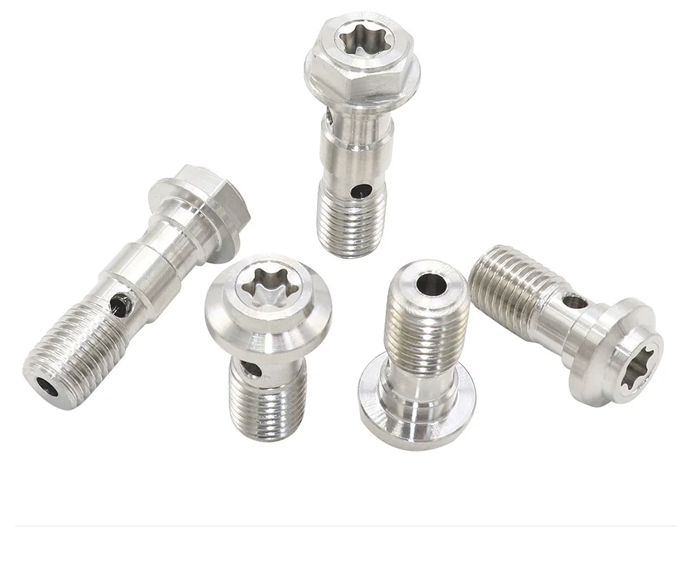 Motorcycle Brake Caliper Universal M10X1.25/1.0mm Banjo Screws for Brake Tubing Oil Nozzle