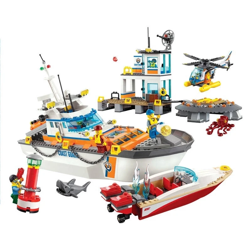 

Coast Guard Head Quarters Compatible Legoe City Coast Guard 60167 Building Blocks toys for Childrens Bricks Model