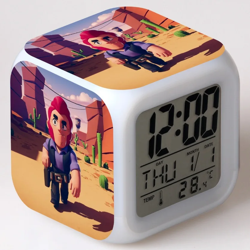 Горячая игра драка рисунок светящийся светодиодный Будильник красочный флэш Настольный светильник флэш-модель Фигурка Игрушки для детей подарок для детей - Цвет: C