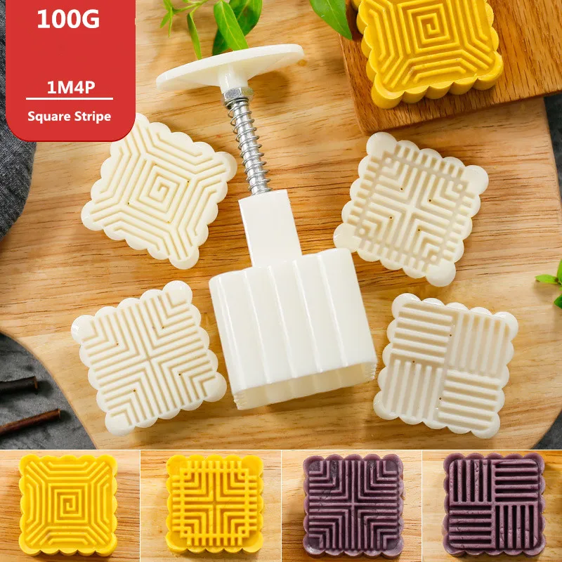 50 г 63 г 75 г 100 г набор цветов DIY приборы для лунного пряника пластиковое печенье торт плунжеры Ручной пресс Mooncake инструмент для выпечки