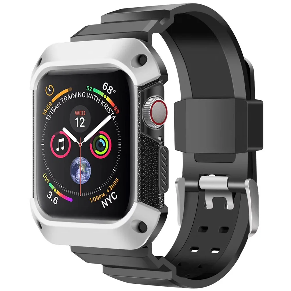 Ремешок для спортивных часов для Apple Watch band Case 44 мм 40 мм iwatch 4 прочный защитный чехол из ТПУ+ ремешок для Apple Watch Series 4 аксессуары