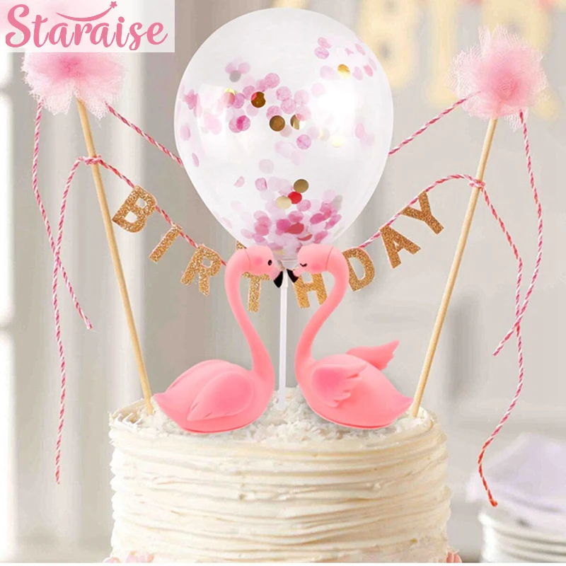 

Flamingo Cake Topper Happy Birthday Decoration Kids Flamingo Cupcake Topper Cake Decorating Tool Happy Birthday Party Decoration