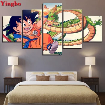 

5d diy diamond Painting 5pcs/set Dragon Ball Z Cartoon Pattern mosaic diamond embroidery Nordic Wall Art Cuadros Decoracion