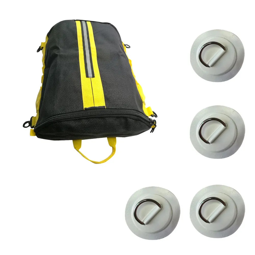 Dinghy надувная лодка SUP D кольцевая прокладка сетчатая крышка сумка для лодки каноэ-Рафтинг стойте вверх весло доска палуба карман сумка для хранения - Цвет: White Pad and Bag