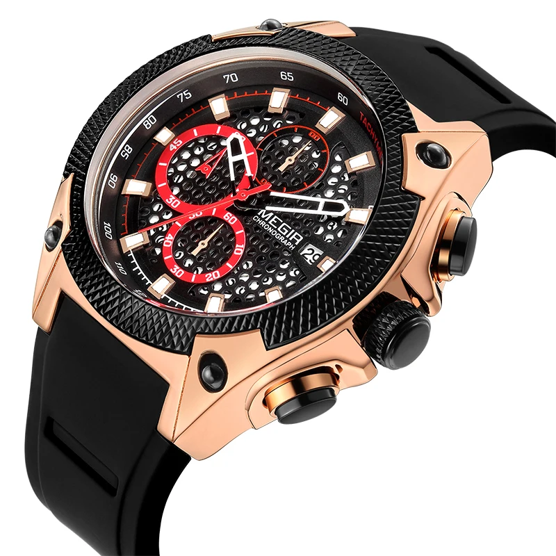 

MEGIR Official Quartz Men Watches Fashion Sports Chronograph Watch Clock for Gentle Men Male Students RelojRelogios Hombre 2020