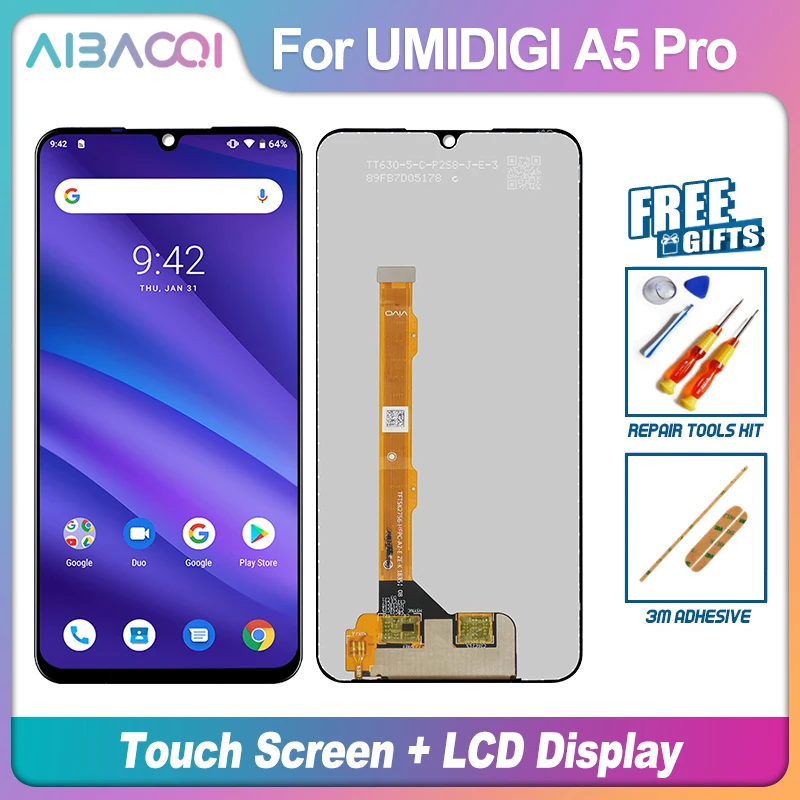 

AiBaoQi New Original 6.3 inch Touch Screen+2280x1080 LCD Display Assembly Replacement For UMI umidigi A5 Pro Android 9.0 Phone