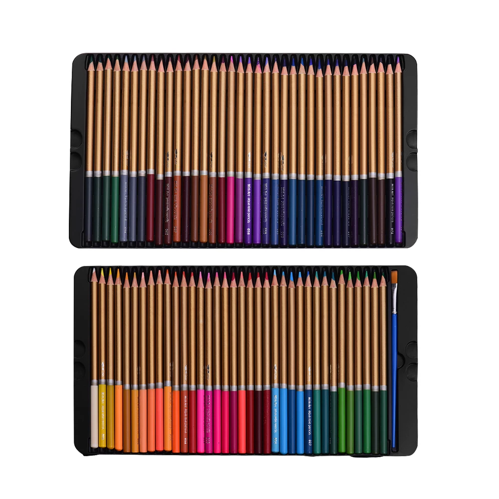 

Professional 72 Colored Crayon Pencils Set Pre-Sharpened Water-soluble Water Color Pencils with Brush Protective Storage Box