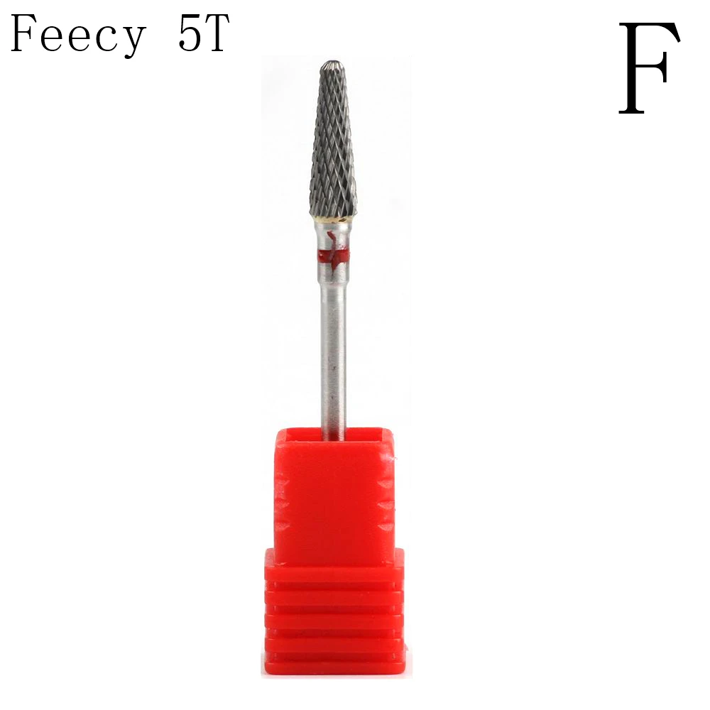 Feecy 5T F Резак для маникюра, керамические сверла для ногтей, аксессуары для маникюрной машины, вращающиеся электрические пилки для ногтей, маникюрная пилка, инструмент для ногтей - Цвет: Feecy 5T F