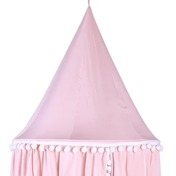 

Baby Kids Round Dome Bed Canopy Mosquito Netting Curtain Cover Home Bedroom Decoration (Pink) Effectively block the dust