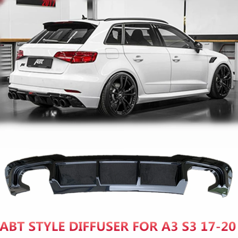 Рассеиватель заднего бампера ABT Style PP для AUDl A3 S3 2017-2020 детали обновления с