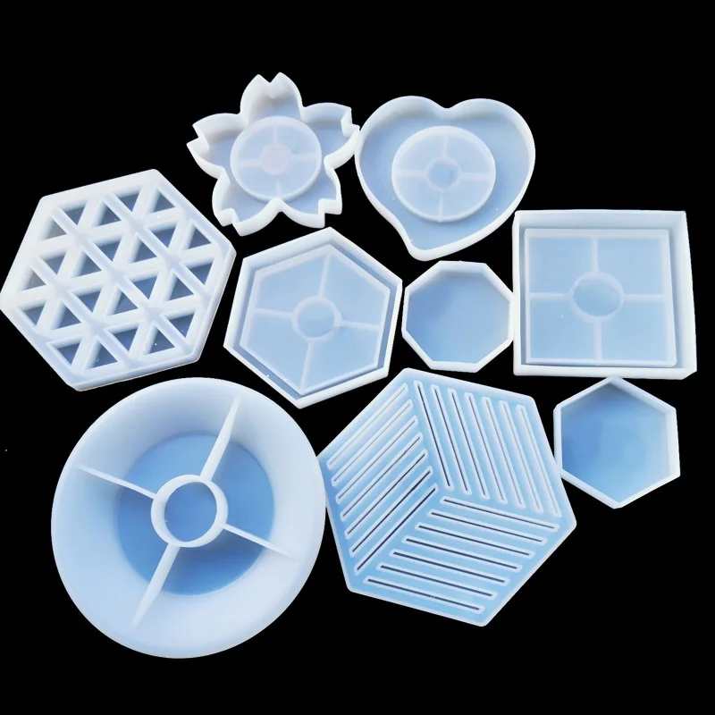 

1PC Cup mat DIY Transparent UV Resin epoxy Silicone Combination Molds for DIY Making Finding Accessories Jewelry