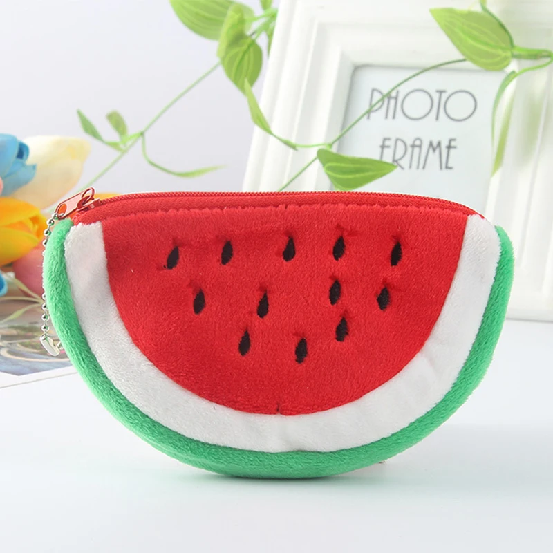 All Kinds of Fruit Coin Purse Mens and Womens and Childrens Small Wallets Apple Watermelon Strawberry Wallet Key Chain Wallet